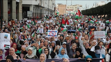 آلاف المغاربة يرفضون المخطط الإسرائيلي لتهجير الفلسطينيين