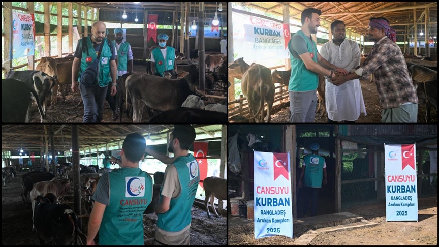 Cansuyu Derneği ekipleri, Arakan mülteci kamplarındaki kurban hazırlıklarını tamamladı
