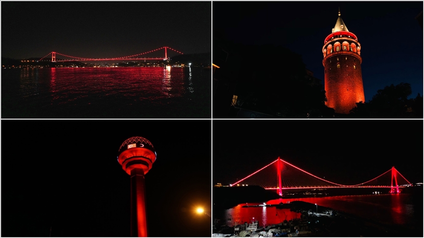 Türk Kızılayın 157'nci kuruluş yıl dönümünde sembol yapılar kırmızıyla ışıklandırılacak