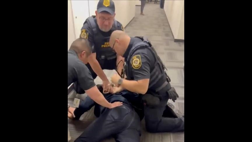 US Senator Alex Padilla forcibly removed from Homeland security chief’s news conference in Los Angeles