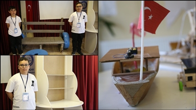 Atık malzemeler köy okulu öğrencilerinin eliyle hayat buldu