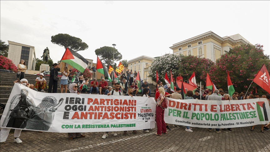 Protesters rally in Rome against genocide in Gaza