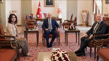 TBMM Başkanı Kurtulmuş, DEM Parti Grup Başkanvekilleri Koçyiğit ve Temelli'yi kabul etti