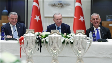 Cumhurbaşkanı Erdoğan, Süper Lig'e yükselen 3 futbol kulübünün başkanlarını kabul etti