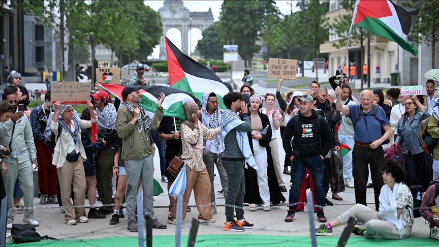Protestë në mbështetje të Palestinës para Këshillit të BE-së në Bruksel