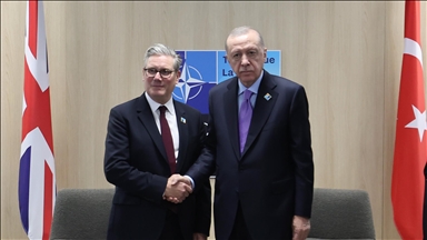 أردوغان يلتقي رئيس الوزراء البريطاني على هامش قمة الناتو
