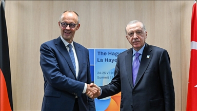 الرئيس أردوغان يلتقي المستشار الألماني في لاهاي 