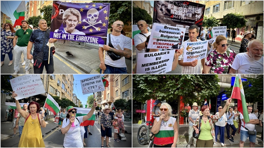 Sofya'da Bulgaristan'ın avroya geçişi protesto edildi