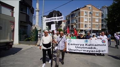 Vendoset kurorë e zezë pranë konsullatës greke në Edirne të Turqisë me rastin e përvjetorit të gjenocidit në Çamëri