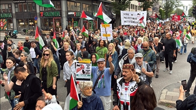 Hundreds in Sweden protest Israel's ongoing attacks on Gaza, call for ceasefire