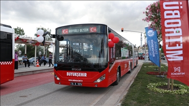 Sakarya'nın ilk metrobüs hattında deneme seferi yapıldı 