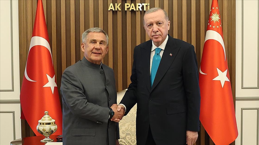 Cumhurbaşkanı Erdoğan, Tataristan Cumhuriyeti Reisi Minnihanov'u kabul etti