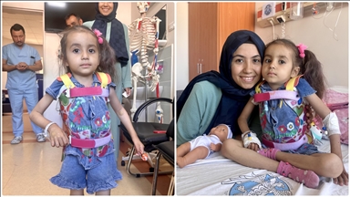 Küçük Miray omurga eğriliğinden 9 saatlik ameliyatla kurtuldu