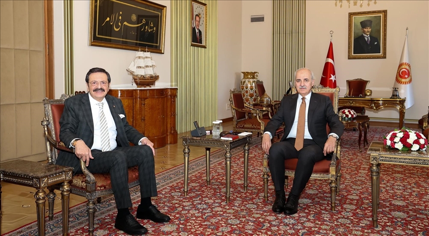 TBMM Başkanı Kurtulmuş, TOBB Başkanı Hisarcıklıoğlu'nu kabul etti