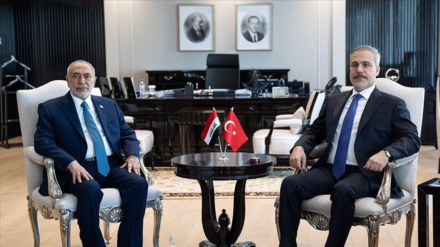 پێشوازی هاکان فیدان لە سەرۆکی ئەنجوومەنی نوێنەرانی عێراق، مەحموود مەشهەدانی