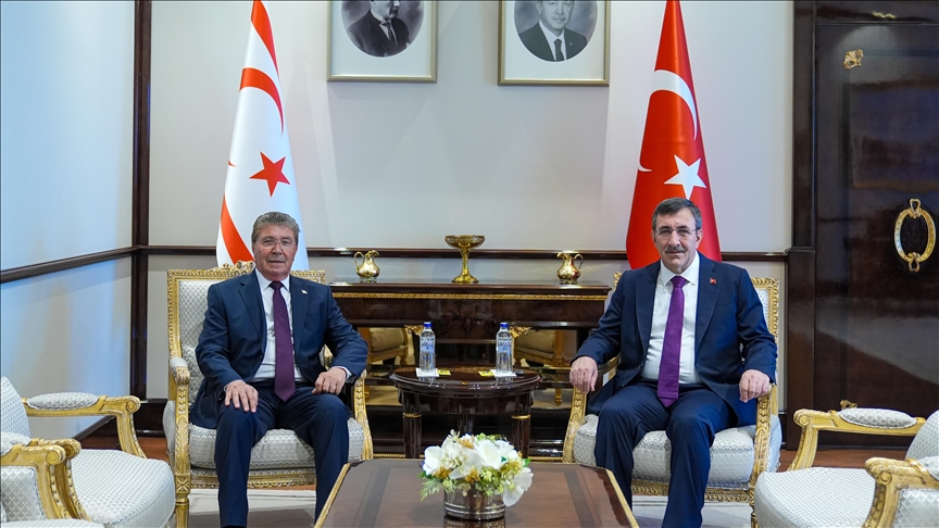 Cumhurbaşkanı Yardımcısı Yılmaz, KKTC Başbakanı Üstel ile görüştü