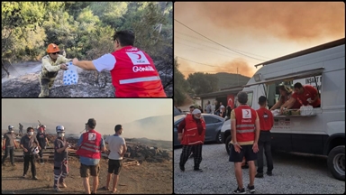 Türk Kızılaydan orman yangınlarından etkilenenlere kumanya desteği