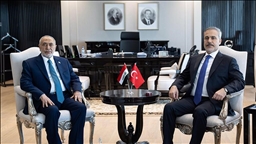 پێشوازی هاکان فیدان لە سەرۆکی ئەنجوومەنی نوێنەرانی عێراق، مەحموود مەشهەدانی