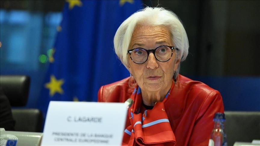 European Central Bank chief says interest rate path in good position, committed to 2% target