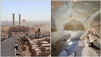 Urfa Kalesi'nde Geç Antik Çağ'a ait olduğu değerlendirilen kaya mezarı bulundu