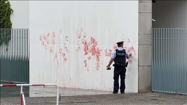 Protesting Gaza genocide, activists splash red paint on German Chancellery