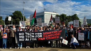 Protest in Geneva slams AI for Good Summit over big tech's reported role in Gaza war