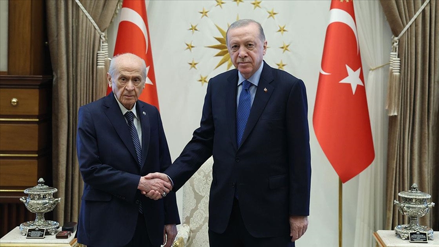 Cumhurbaşkanı Erdoğan, MHP Genel Başkanı Bahçeli'yi kabul etti