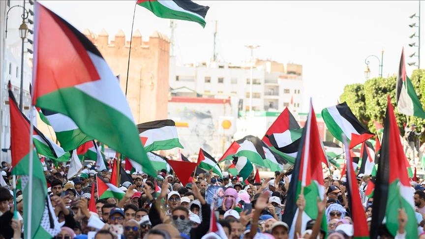 "في القلب دوما".. آلاف المغاربة يجددون دعم غزة والقضية الفلسطينية