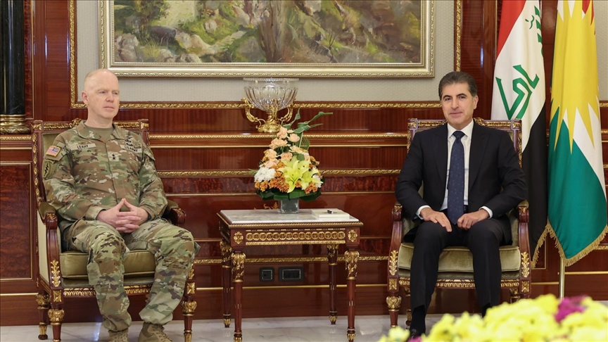 نێچیرڤان بارزانی لەگەڵ فەرماندەی ھێزەکانی ھاوپەیمانی نێودەوڵەتیی دژبە داعش لە عێراق و سووریا کۆبووەوە