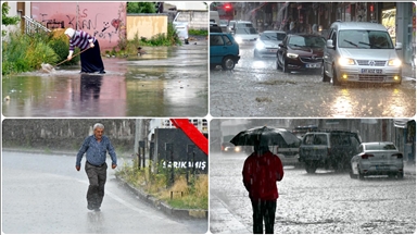 Kars Sarıkamış'ta dolu ve sağanak etkili oldu
