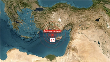 Akdeniz'de 4,1 büyüklüğünde deprem