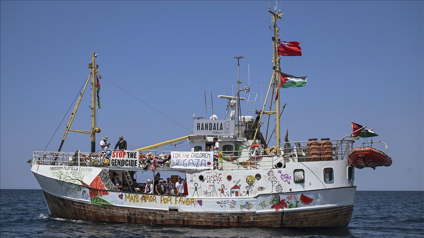 Özgürlük Filosu'nun Handala gemisi, teknik aksaklıklarını giderip Gazze için yeniden yola çıktı
