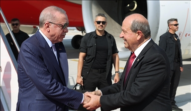 اردوغان وارد جمهوری تُرک قبرس شمالی شد