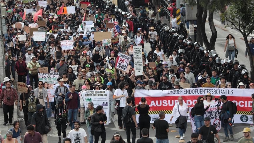 Protesters march in Mexico City against gentrification, soaring housing costs