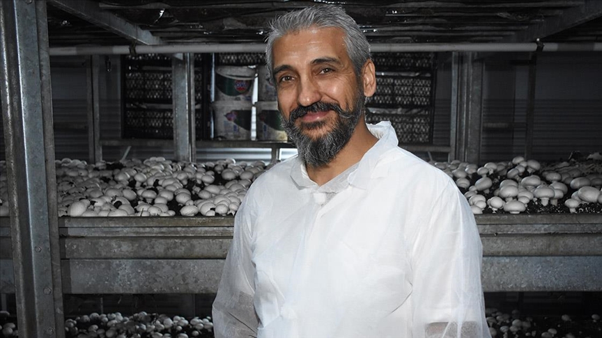 Devlet desteğiyle kurduğu tesiste ayda ortalama 15 ton mantar üretiyor