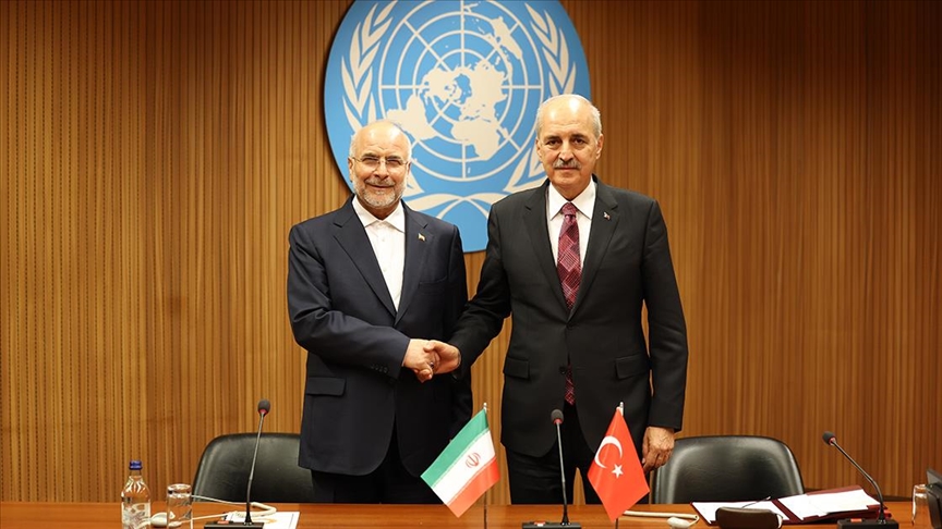 TBMM Başkanı Kurtulmuş, İran Meclis Başkanı Kalibaf ile görüştü