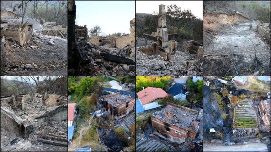 Karabük'te orman yangınlarının yol açtığı hasar görüntülendi