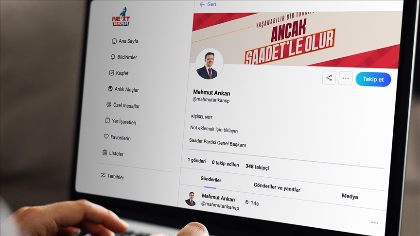 Saadet Partisi Genel Başkanı Arıkan, Türkiye'nin sosyal medya platformu NeXT Sosyal'e katıldı
