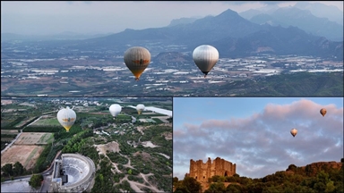 Antalya semalarında süzülen "balonlar" turizme çeşitlilik sunuyor