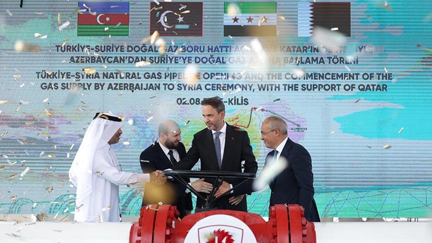 بيان مشترك: خط الغاز يعزز الروابط بين تركيا وسوريا وقطر وأذربيجان