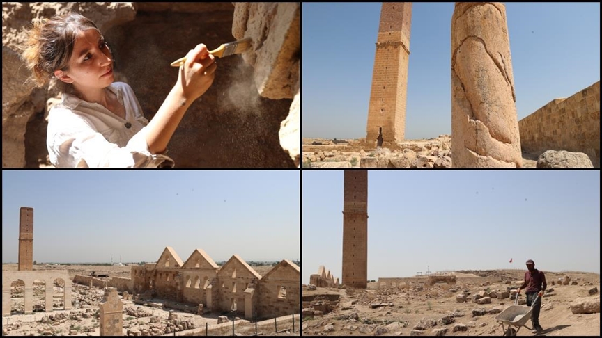 Hava sıcaklığının 50 dereceye yaklaştığı Şanlıurfa'da tarihin izini sürüyorlar
