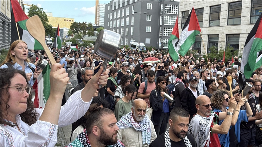 Pro-Palestinian activists block entrance to Israeli arms company in Germany