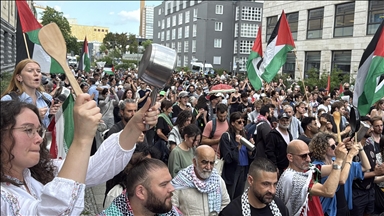 Pro-Palestinian activists block entrance to Israeli arms company in Germany