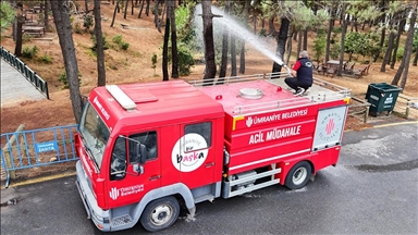 Ümraniye'deki millet bahçelerinde olası yangınlara karşı önlemler artırıldı