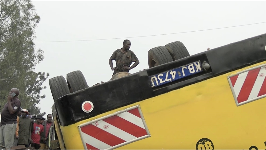 25 killed when bus carrying mourners overturns in western Kenya