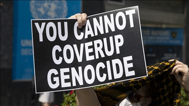 Protesters rally outside UN in New York to raise voices about Gaza