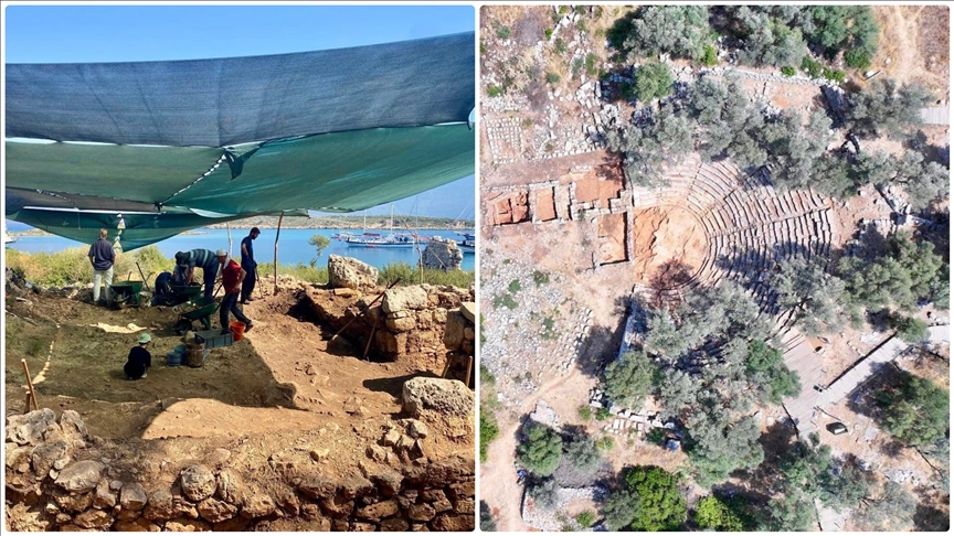 Marmaris'teki Kedreai Antik Kenti'nde kazı çalışmaları sürüyor