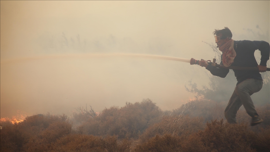 Syrian firefighters struggle to extinguish wildfires in Latakia, Hama