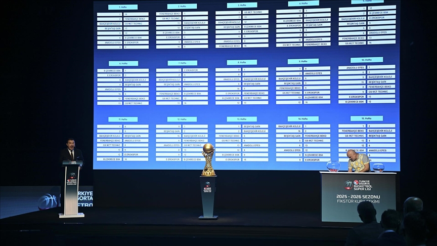 Basketbol Süper Ligi'nde 2025-2026 sezonu fikstür çekimi yapıldı