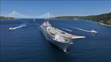 TCG Anadolu TEKNOFEST Mavi Vatan kapsamındaki İstanbul Boğazı geçişini tamamladı